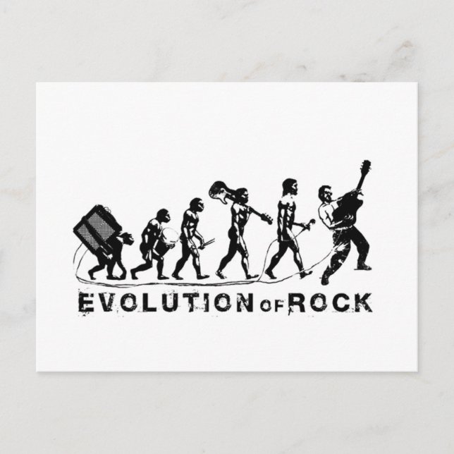 Funny Evolution of Rock Postcard (Front)
