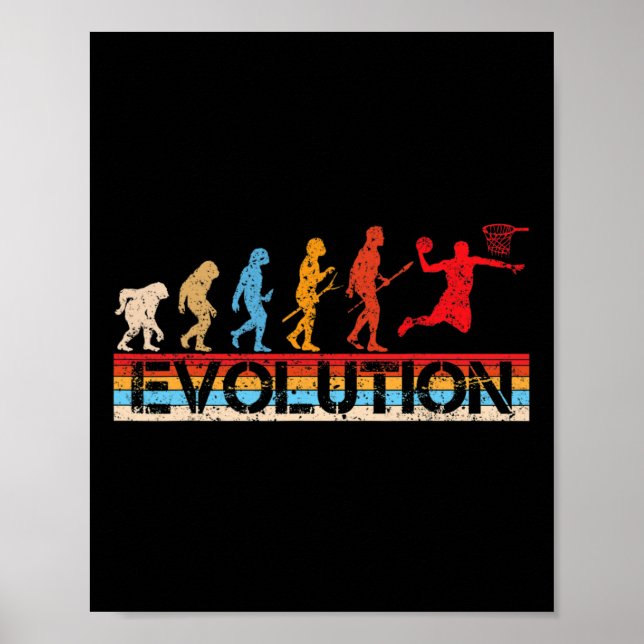 Funny Evolution Sketll Players Sketll Fans Retro  Poster (Front)