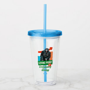Funny Evolutionary Biology Chimp Humour Acrylic Tumbler