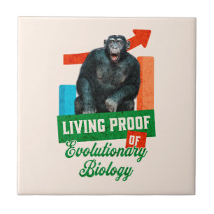 Funny Evolutionary Biology Chimp Humour Ceramic Tile