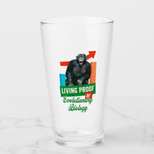 Funny Evolutionary Biology Chimp Humour Glass