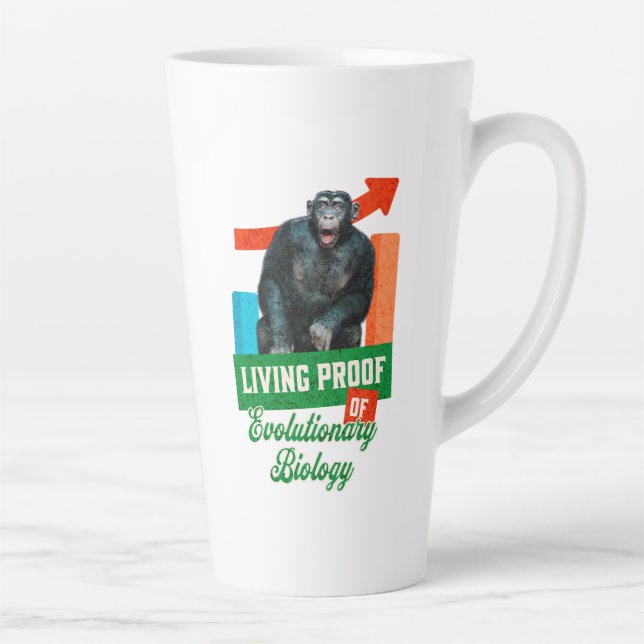 Funny Evolutionary Biology Chimp Humour Latte Mug (Right)