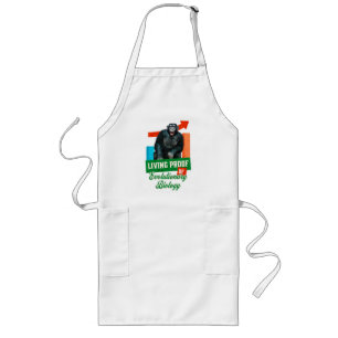 Funny Evolutionary Biology Chimp Humour Long Apron