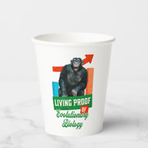 Funny Evolutionary Biology Chimp Humour Paper Cups