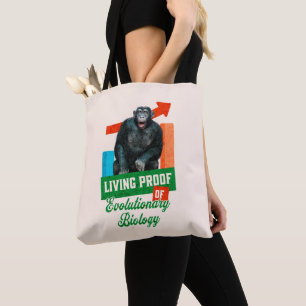 Funny Evolutionary Biology Chimp Humour Tote Bag
