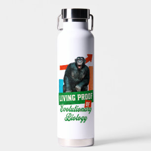 Funny Evolutionary Biology Chimp Humour Water Bottle