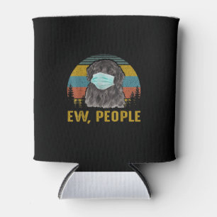 Funny Ew People Vintage Retro Newfoundland Dog Can Cooler