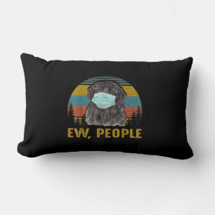 Funny Ew People Vintage Retro Newfoundland Dog Lumbar Cushion