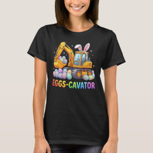 Funny Excavator Construction Easter Bunny T-Shirt