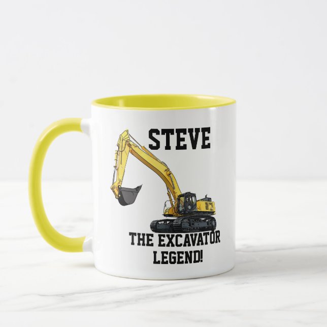 Funny Excavator Legend Heavy Equipment Operator Mug (Left)