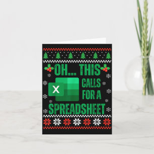Funny Excel Spreadsheets Christmas Sweater Lover A Card