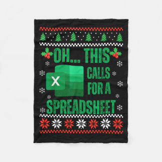 Funny Excel Spreadsheets Christmas Sweater Lover A Fleece Blanket