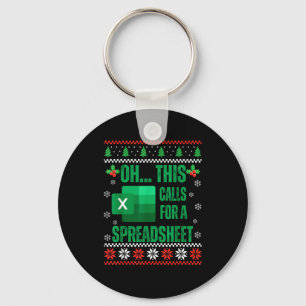Funny Excel Spreadsheets Christmas Sweater Lover A Key Ring