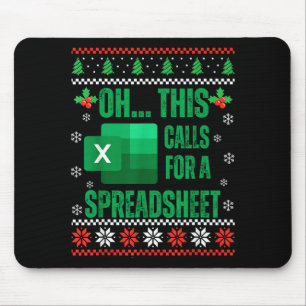 Funny Excel Spreadsheets Christmas Sweater Lover A Mouse Pad