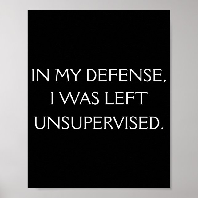 Funny Excuse Quote On The Back  Poster (Front)