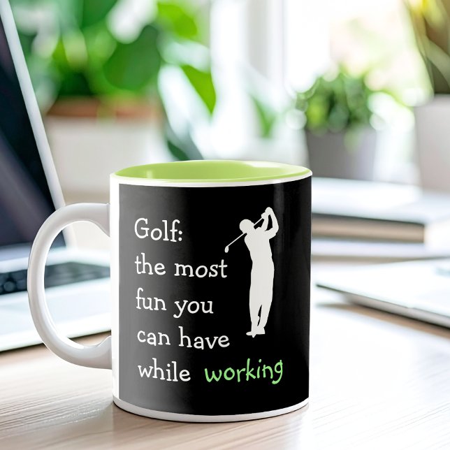 Funny Executive Golf Gift Two-Tone Coffee Mug (Creator Uploaded)