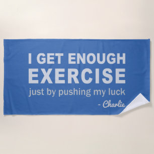 Funny Exercise custom name & colour towel