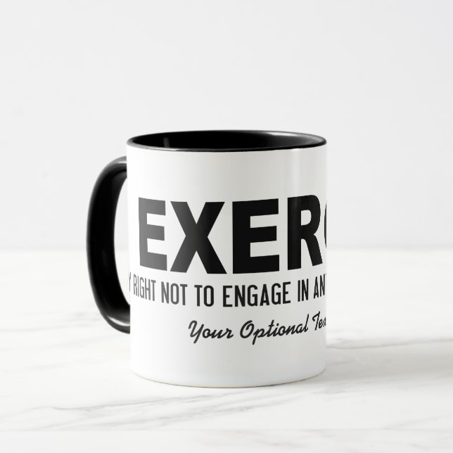 Funny Exercise custom text mugs (Front Left)