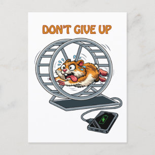 Funny Exhausted Hamster Greeting Card