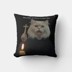 Funny Exorcist Cat Pillow - The Power Of Catnip Co