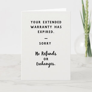 Funny Expired Warranty Card