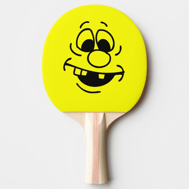 Funny Expression Yellow Face Ping Pong Paddle (Front)