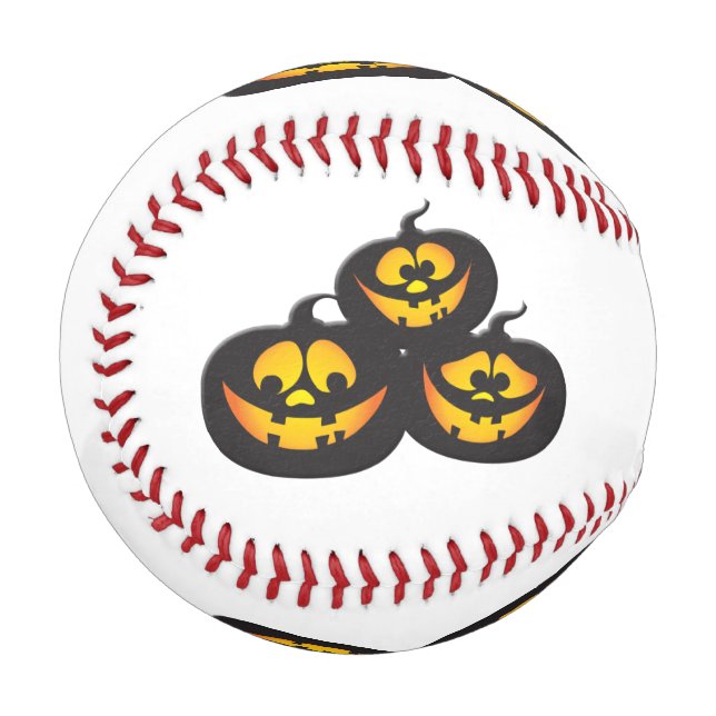 Funny Expressions Halloween Pumpkins Baseball (Front Left)