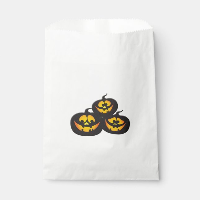 Funny Expressions Halloween Pumpkins Favour Bag (Front)