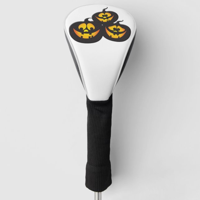 Funny Expressions Halloween Pumpkins Golf Head Cover (Front)