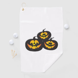 Funny Expressions Halloween Pumpkins Golf Towel