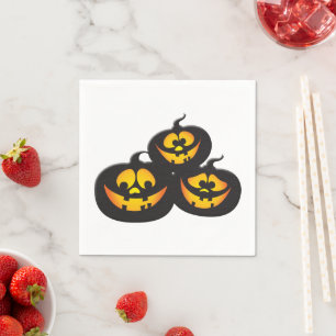 Funny Expressions Halloween Pumpkins Napkin