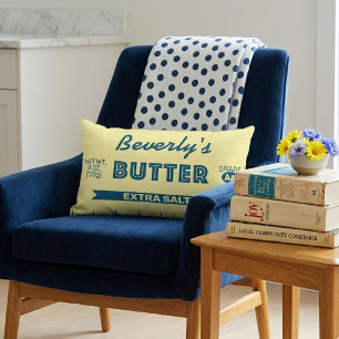 Funny Extra Salty Stick of Butter Personalised Lumbar Cushion