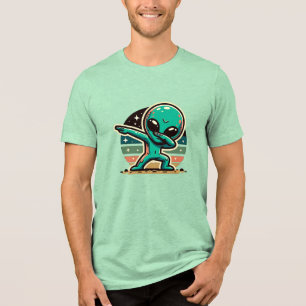 Funny Extraterrestrial Alien Dabbing Tri-Blend Shirt
