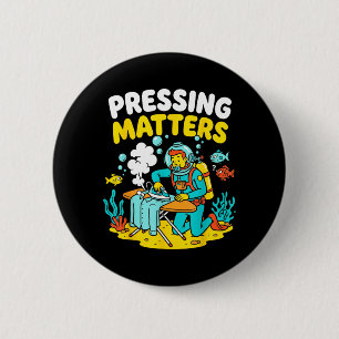 Funny Extreme Ironing Scuba Diver Pressing s 6 Cm Round Badge