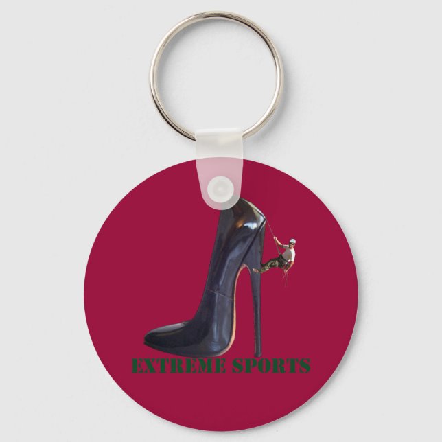 Funny Extreme Sports - Shoe Climbing Key Ring (Front)