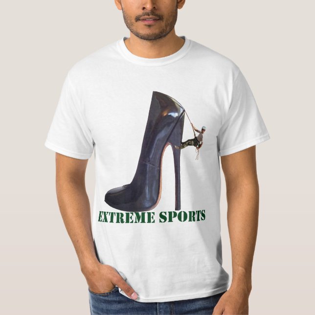 Funny Extreme Sports - Shoe Climbing T-Shirt (Front)