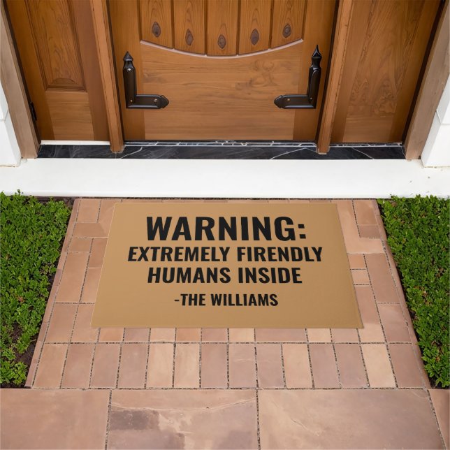 Funny 'Extremely Friendly Humans' Custom Doormat (Outdoor)