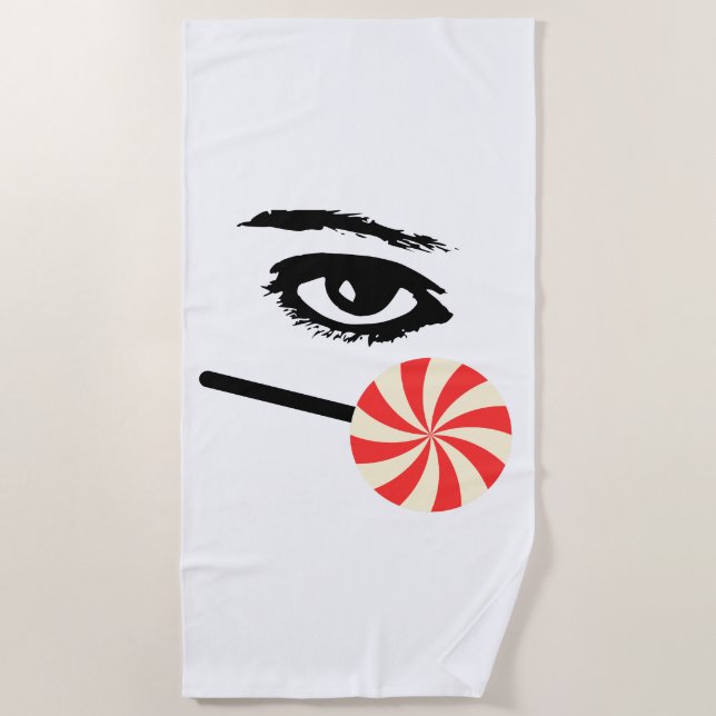 Funny Eye Candy Beach Towel for Men – Summer Fun (Front)