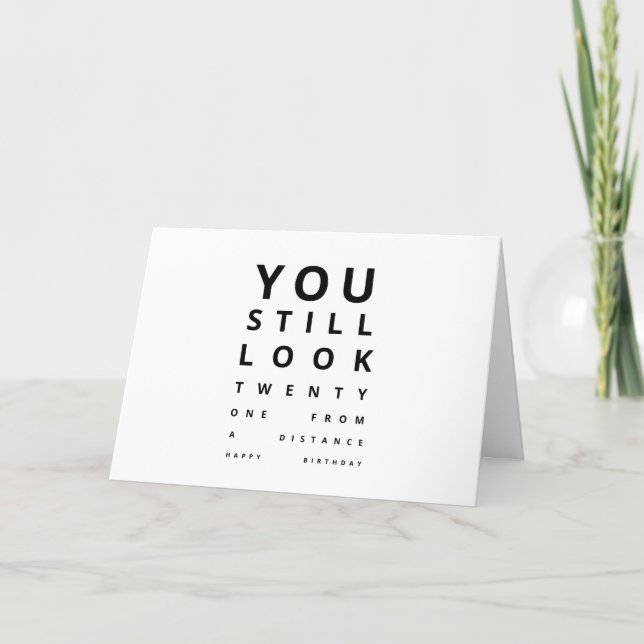 Funny Eye Chart 30th Birthday Card (Front)
