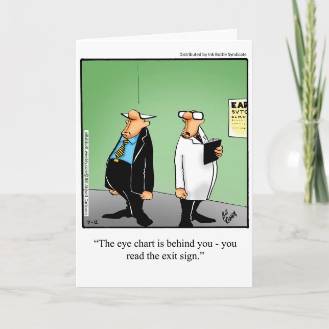 Funny Eye Chart Humor Greeting Card (Front)