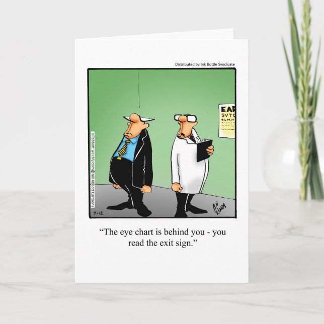 Funny Eye Chart Humor Greeting Card (Front)