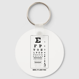 Funny Eye Chart Key Ring