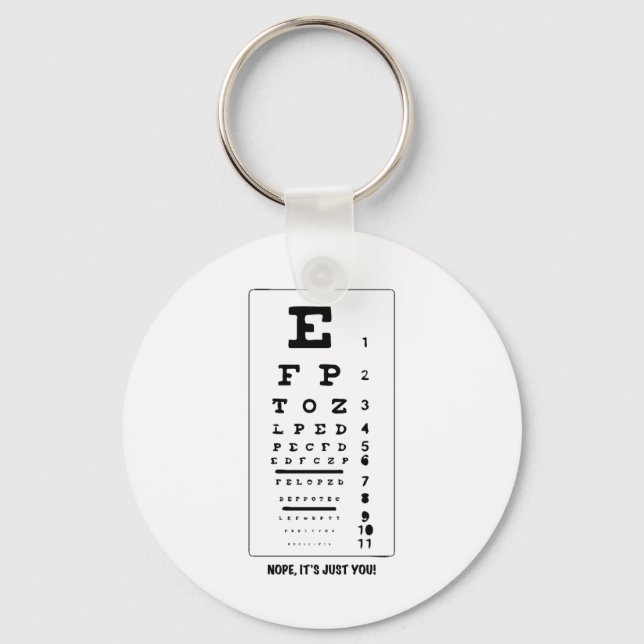 Funny Eye Chart Key Ring (Front)