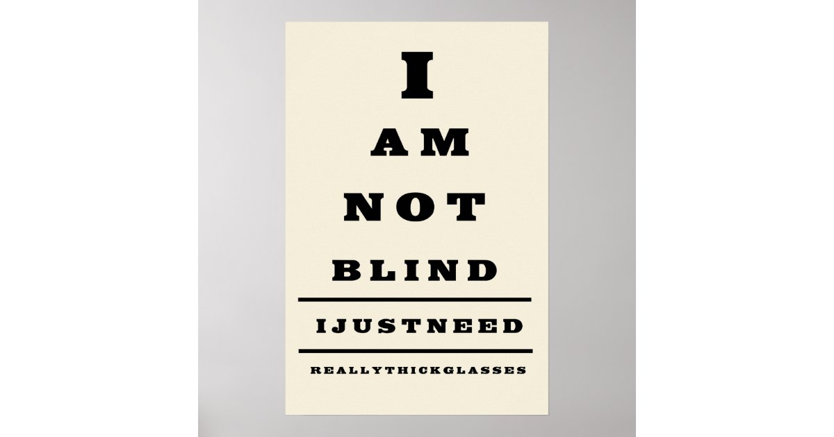 Funny Eye Chart Wall Poster Zazzle