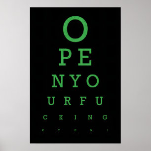 Funny Eye Test Art Print Political Slogan Poster