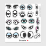 Funny Eyeballs Cartoon Eyes Sticker Set<br><div class="desc">Cool, Cute, Serious, Humourous and Creepy Cartoon Eyes. These vinyl die cut stickers are waterproof and weatherproof. Give inanimate objects life with these fun eyeball stickers! Great for kids or the kid at heart. Surprise your friends, roommates or coworkers with these eyeballs where they least expect them. Try not to...</div>