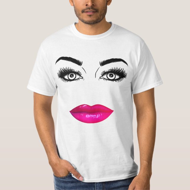 Funny Eyebrows and Lips T-Shirt (Front)
