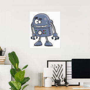 Funny Eyed Robot Poster