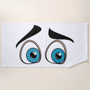 Funny Eyes Beach Towel