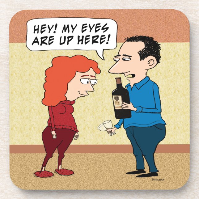 Funny Eyes On the Wine Coaster (Front)